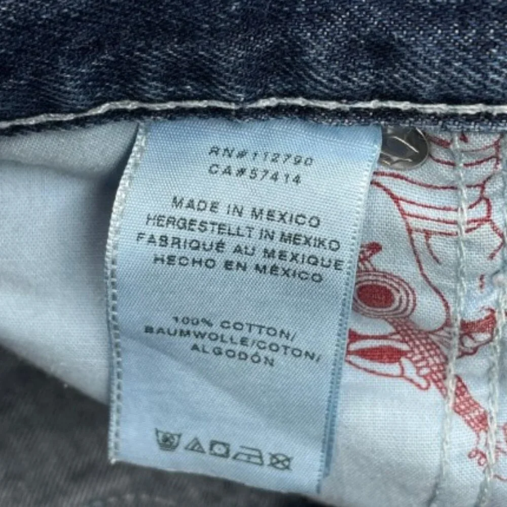 True Religion Distressed Jeans Vintage Slim Straight Women's 28 Fits 32x33 - Picture 6 of 16